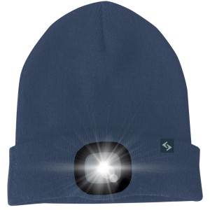 Scheibler LED Kindermütze Malix in Navy mit leuchtender LED-Lampe für mehr Sicherheit.