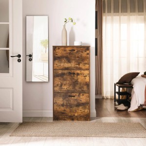 Vasagle Schuhschrank in Braun mit 3 Fächern für ca. 18 Paar Schuhe.