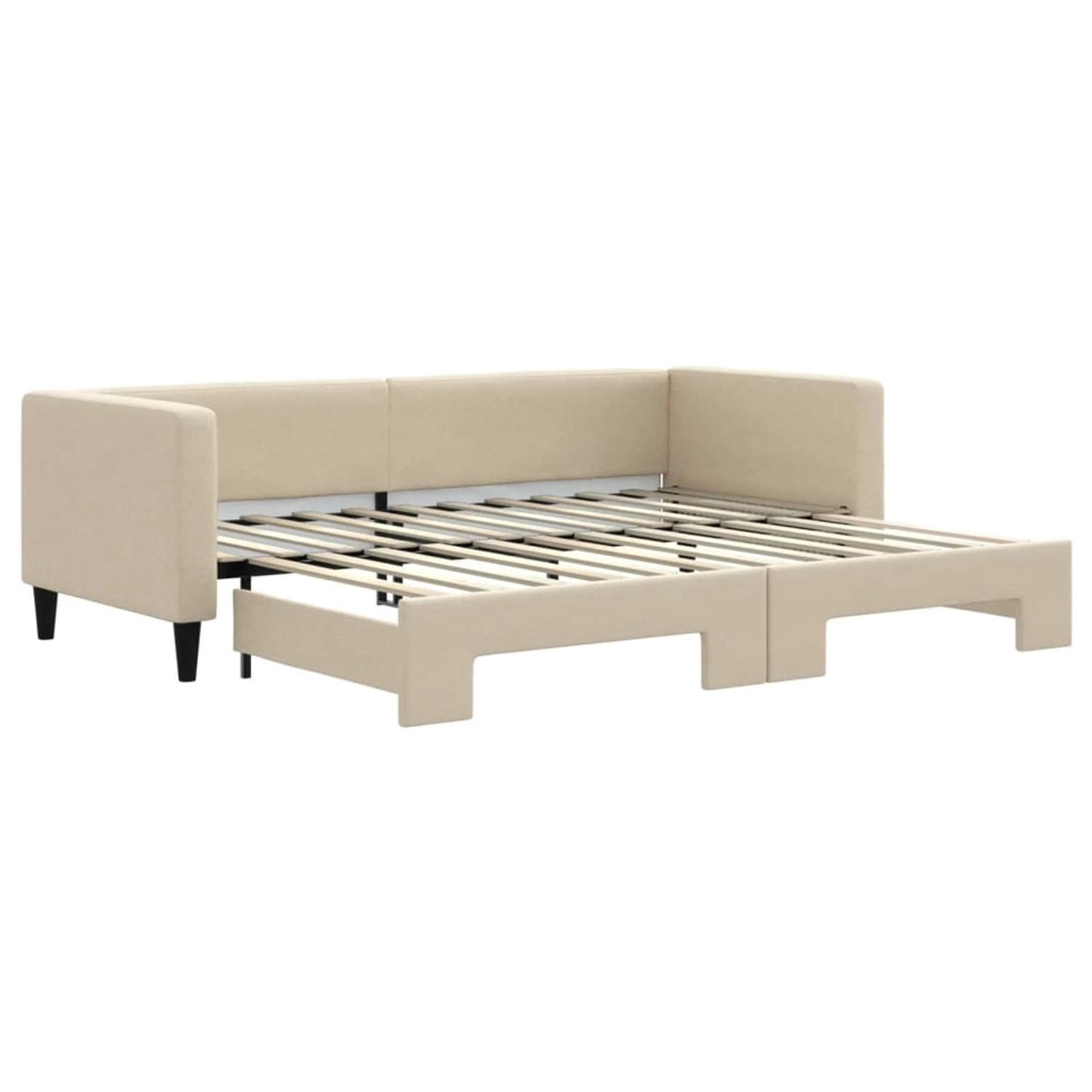 vidaXL Tagesbett Ausziehbar Creme 80x200 cm Stoff1898648