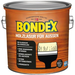 Dose Bondex Holzlasur für Außen, Ebenholz, seidenglänzend, 2,5 l. Holzschutz für Carports, Zäune und mehr.