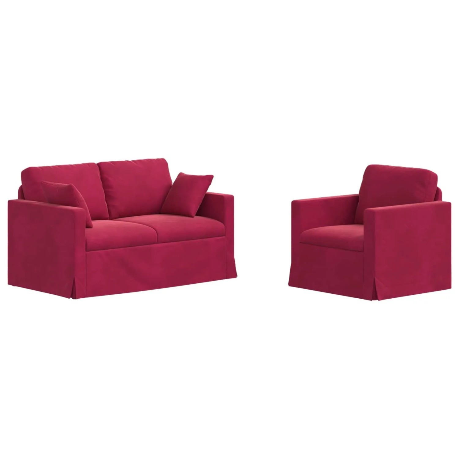 vidaXL Sofa Set 2-Tlg Weinrot 138 x 78 x 80 cm Samt 3407512