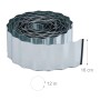 Aufgerollte, flexible Rasenkante aus verzinktem Metall, 16 cm hoch und 12 m lang.