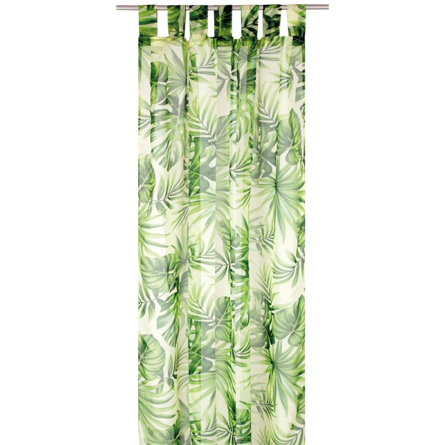 Arsvita Gardine 140 cm x 245 cm Voile mit Druck Greenline Schlaufenschal