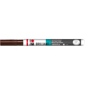 Marabu Brilliant Painter Lackmalstift, 0,8 mm, Farbe Kakao, für Textilien und mehr.