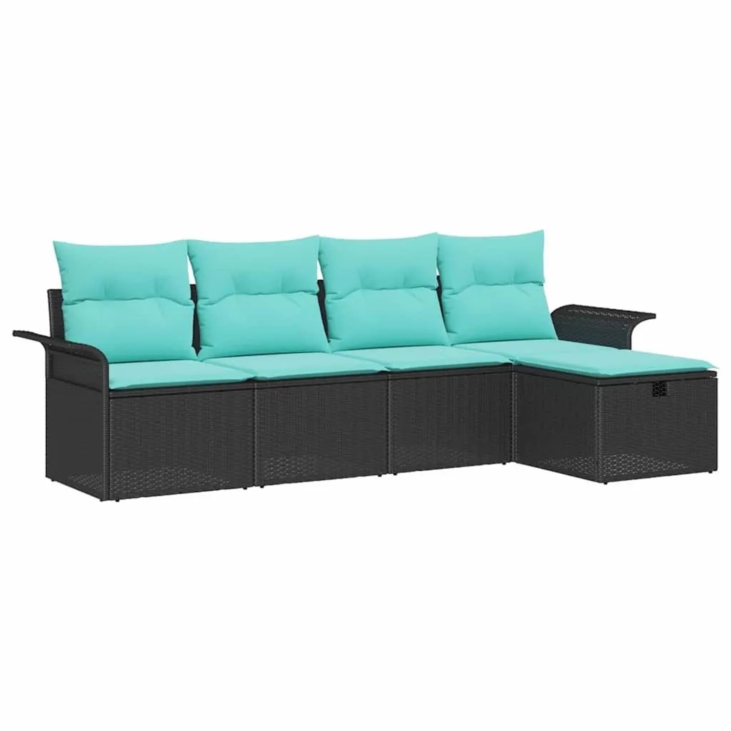 vidaXL Gartensofa-set mit Kissen mit Speicher 5 Stk Poly Rattan 3360197