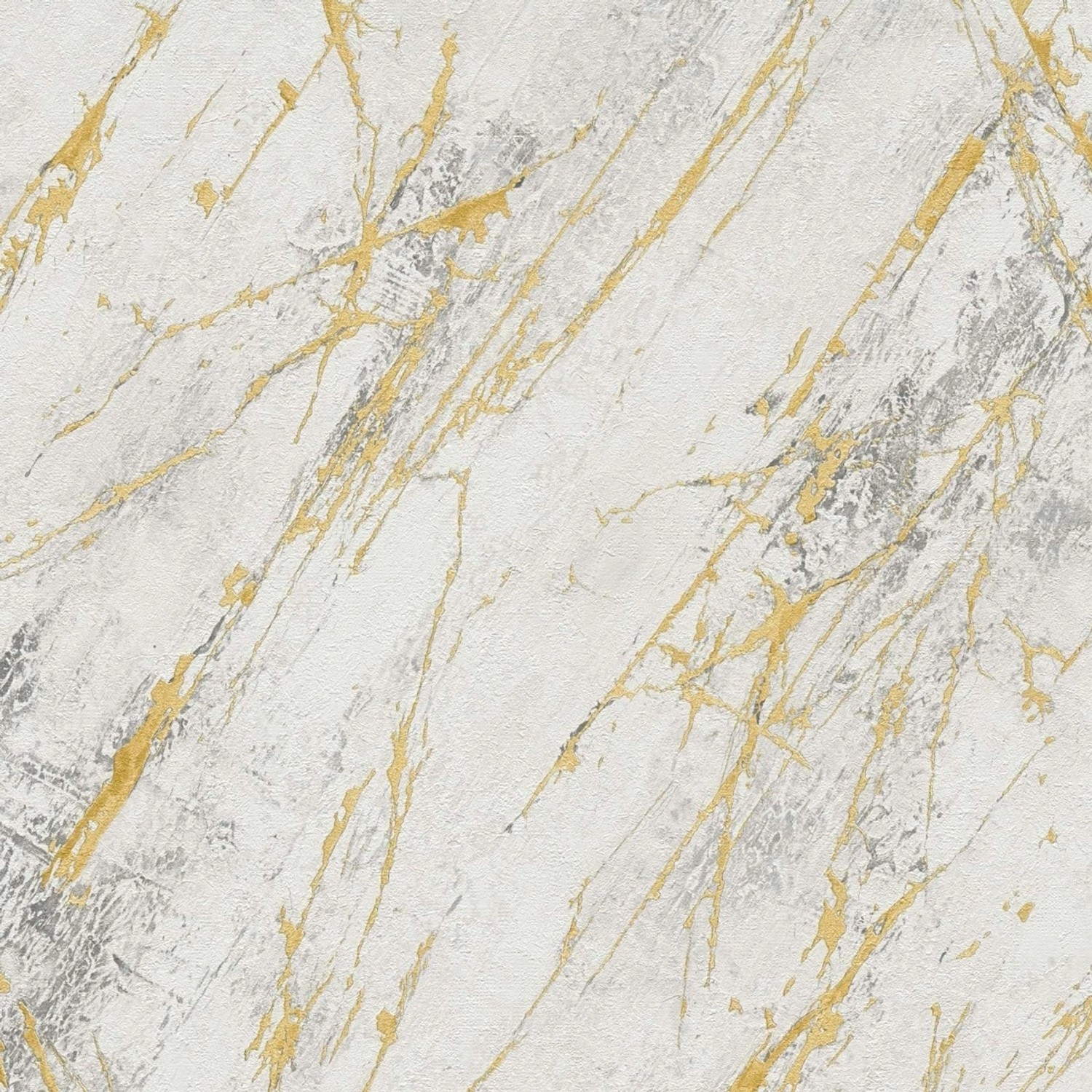 Bricoflor Marmor Tapete Weiß Gold Grau für Wohnzimmer und Schlafzimmer Scheuerbeständige Vliestapete in Marmoroptik mit ...