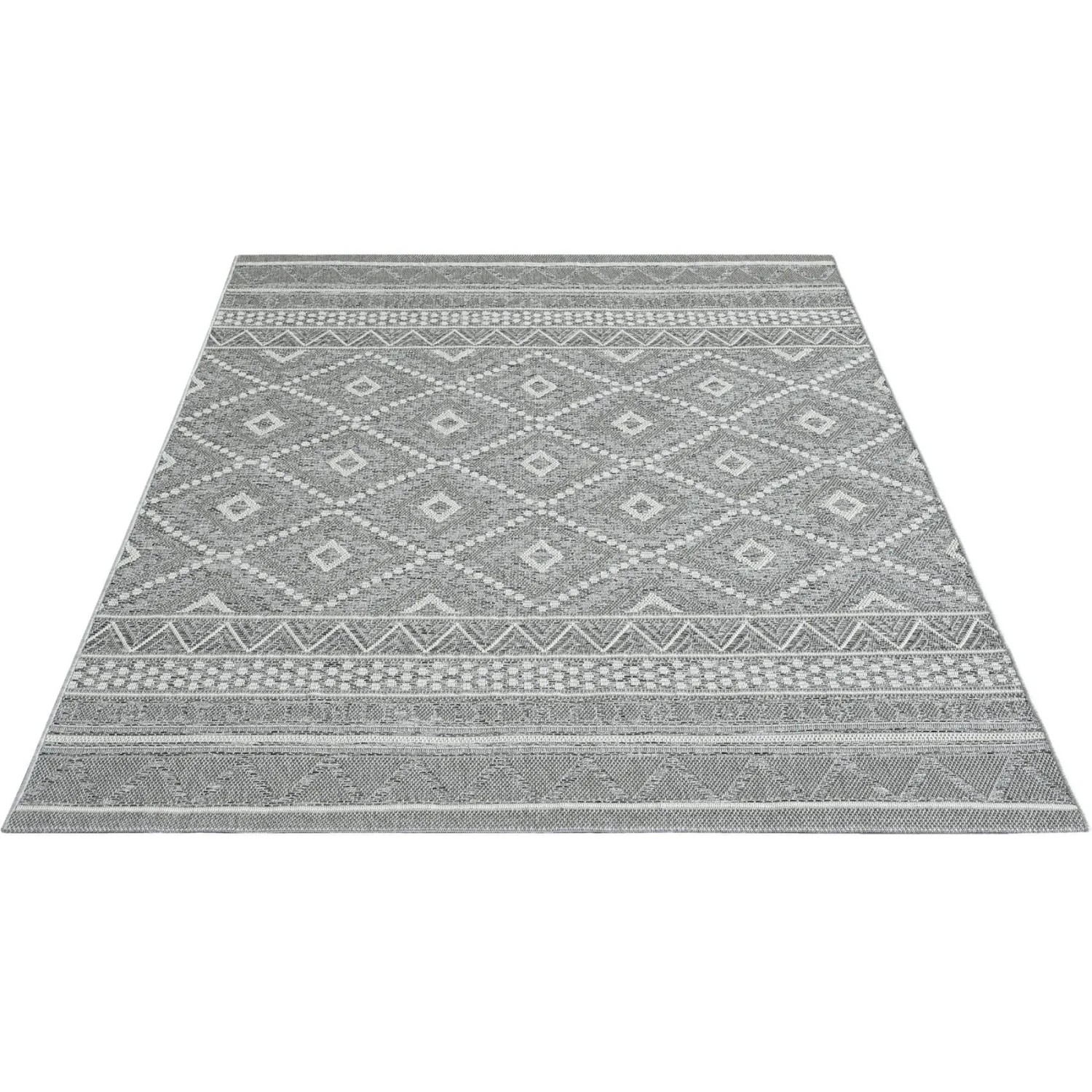 Floornovo Indoor & Outdoor Teppich Nr. 91 Grau Gemustert 280 x 200 cm günstig online kaufen
