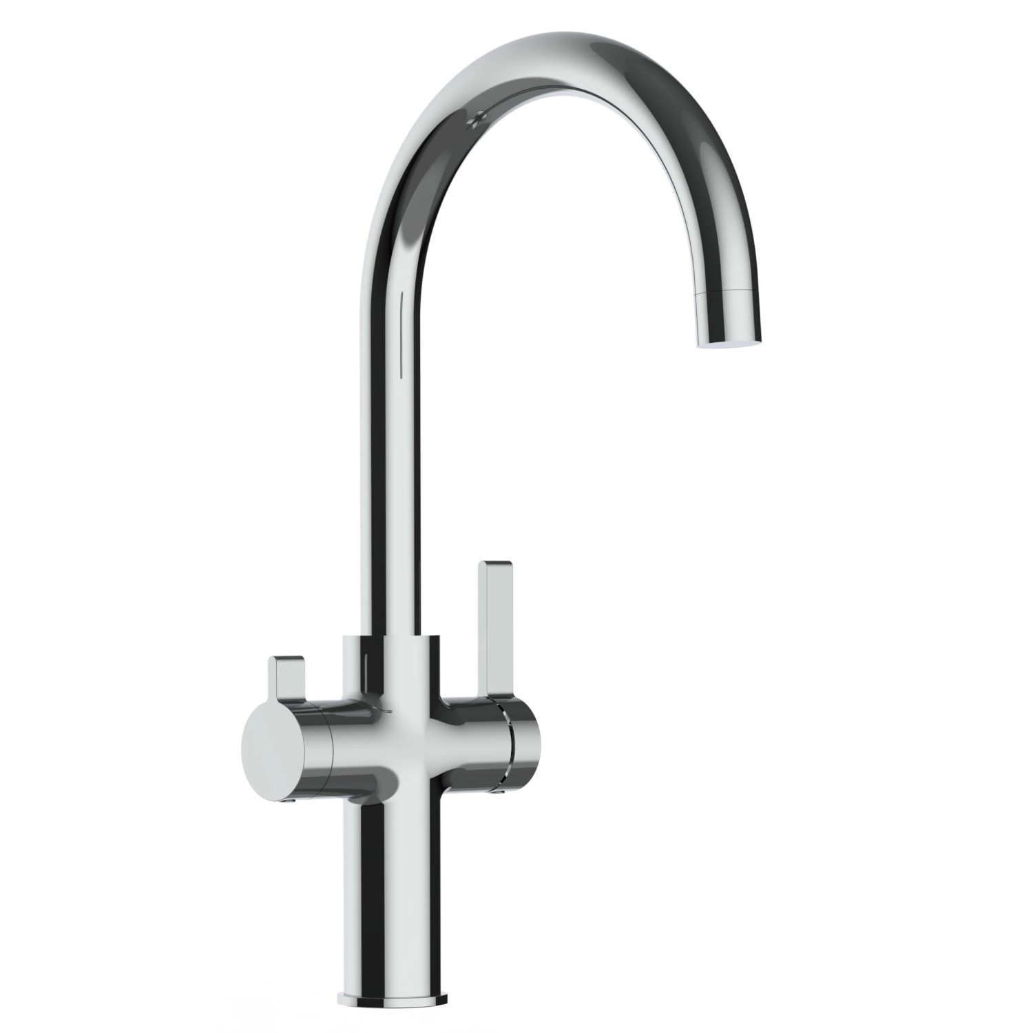 VIZIO NIEDERDRUCK 3 Wege Wasserhahn Küchenarmatur FC mit 360° Schwenkbarem U Auslauf Verchromt
