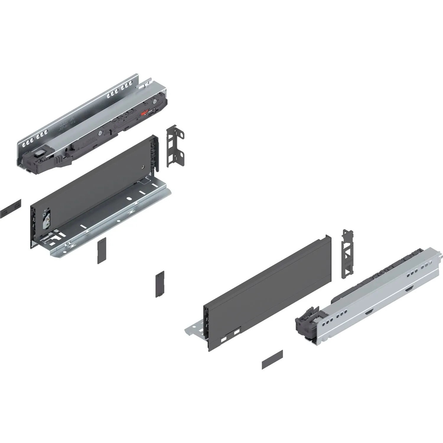 Blum Legrabox Pure Set Höhe M Tip-On Vollauszug 300 mm 40 kg Oriongrau 1 Paar