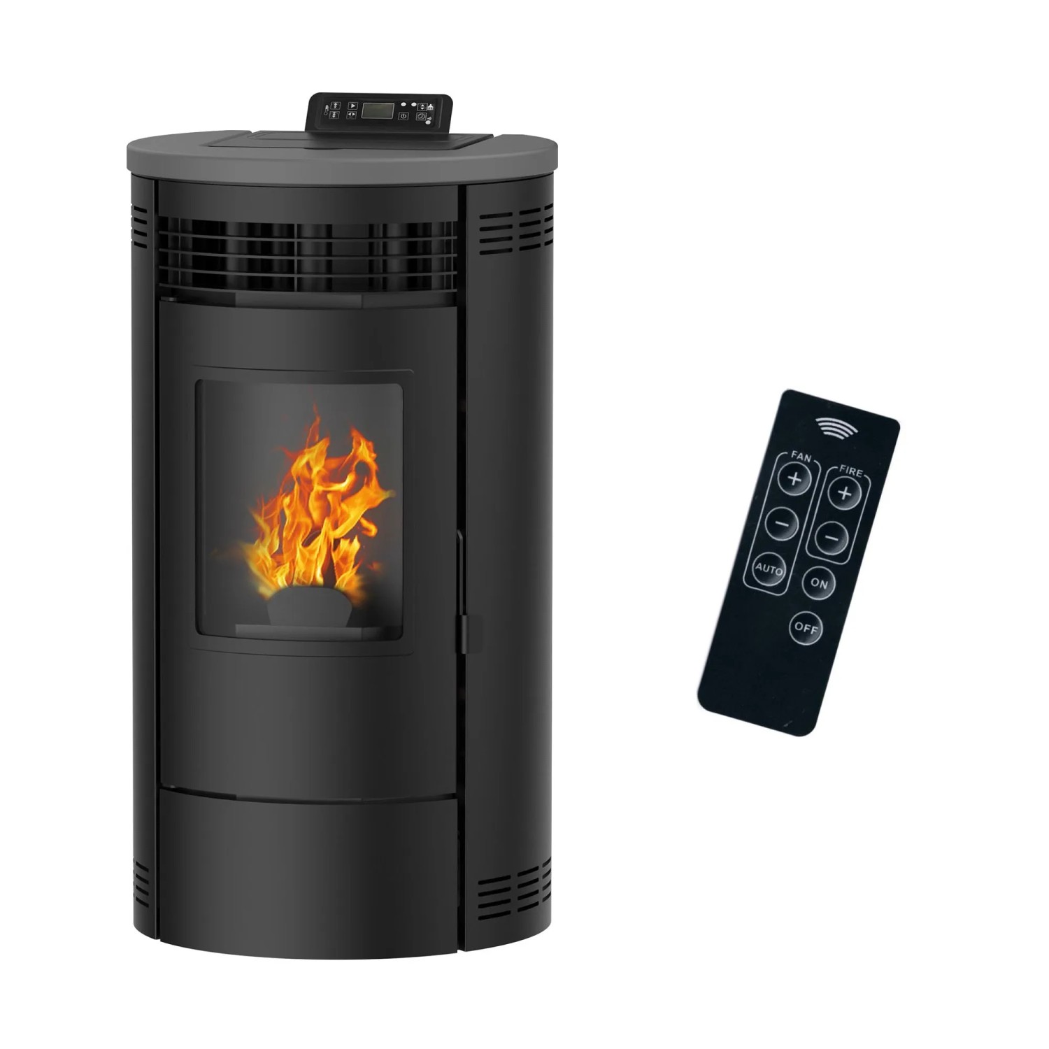 Sannover Luft-Pelletofen Flavia 15 kW Schwarz günstig online kaufen