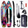 Suprfit SUP Board Water Marble Komplett-Set: aufblasbares Stand-Up-Paddle-Board mit farbigem Marmor-Design, Paddel, Pumpe, Finnen, Leash, Rucksack.