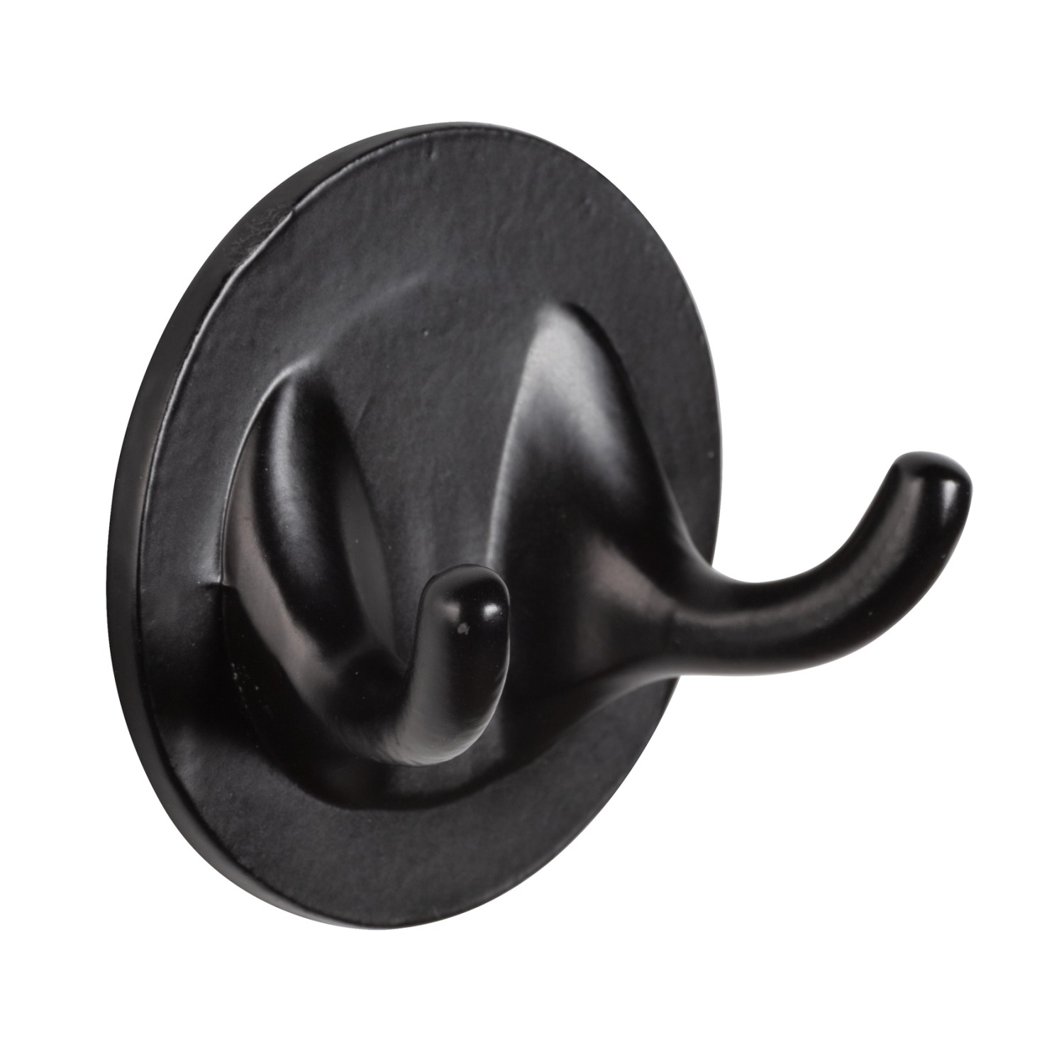 Schwarzer WENKO Turbo-Loc® Klebehaken aus Edelstahl für Badhelfer.