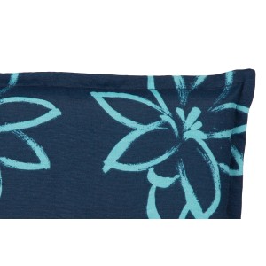 Beo Sitzauflage Hochlehner Bunde 4er-Set mit blau-türkisen Blumenmuster.