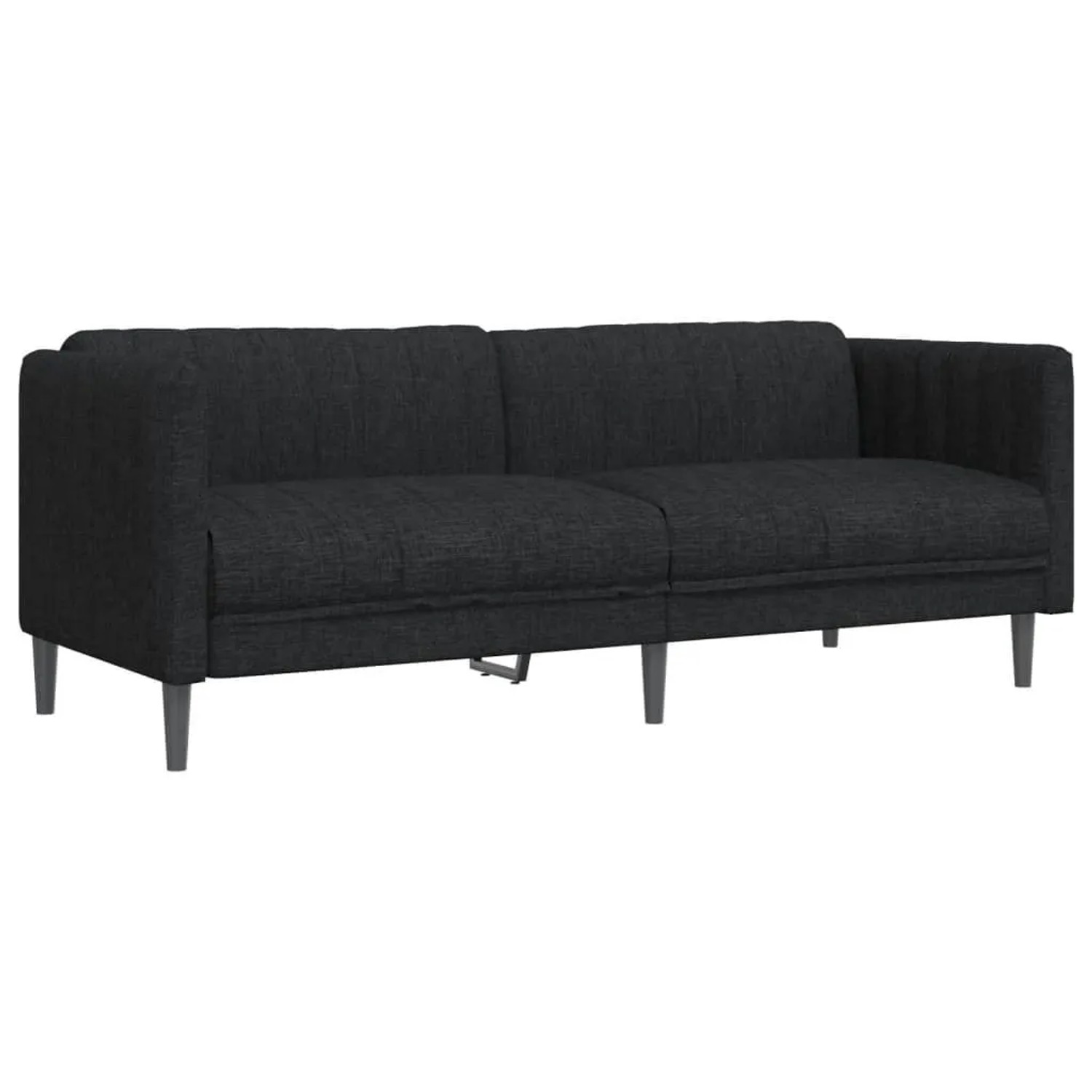 vidaXL Sofa 3-Sitzer Schwarz Stoff 372615