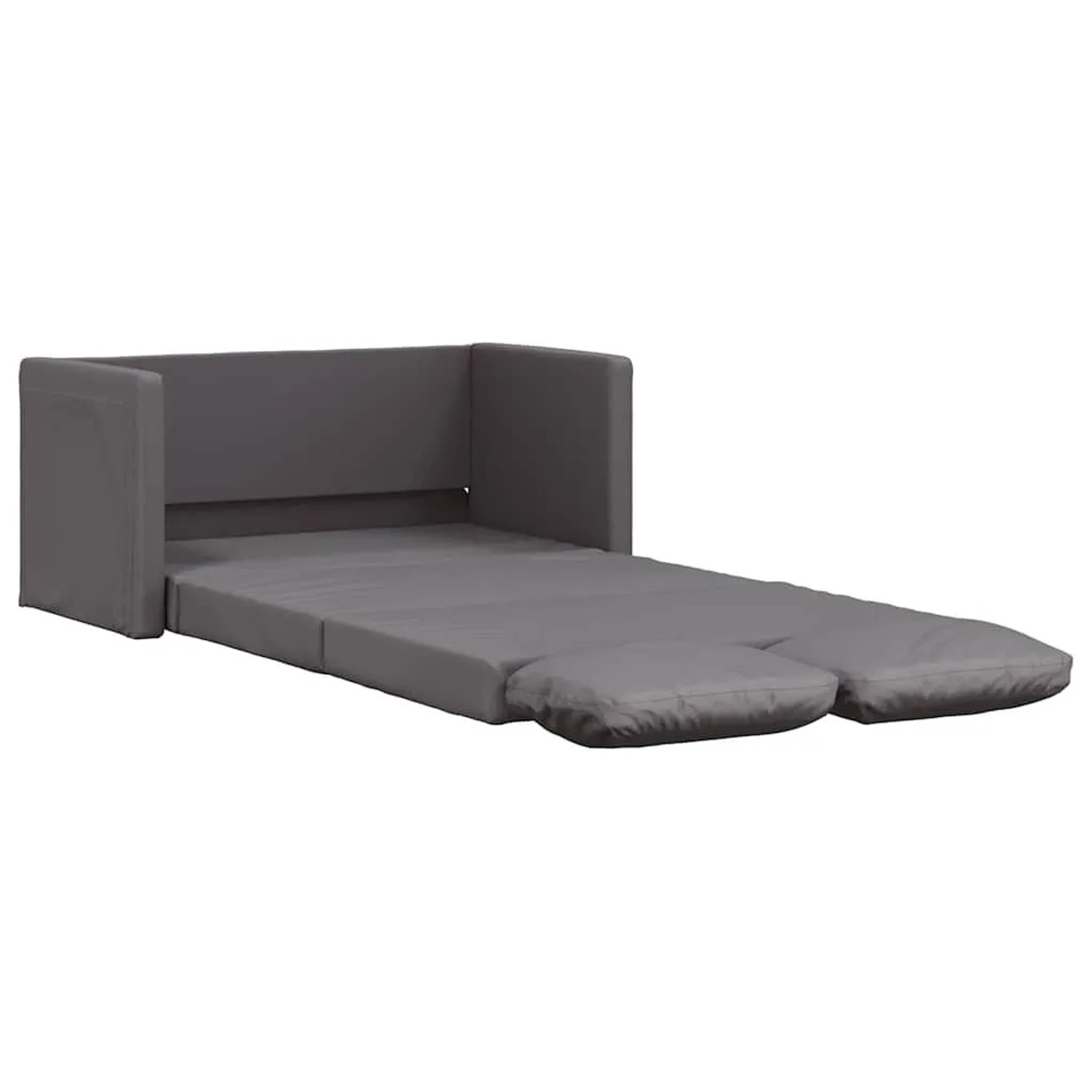 vidaXL Bodensofa mit Schlaffunktion Grau 112x174x55 cm Kunstleder 353975