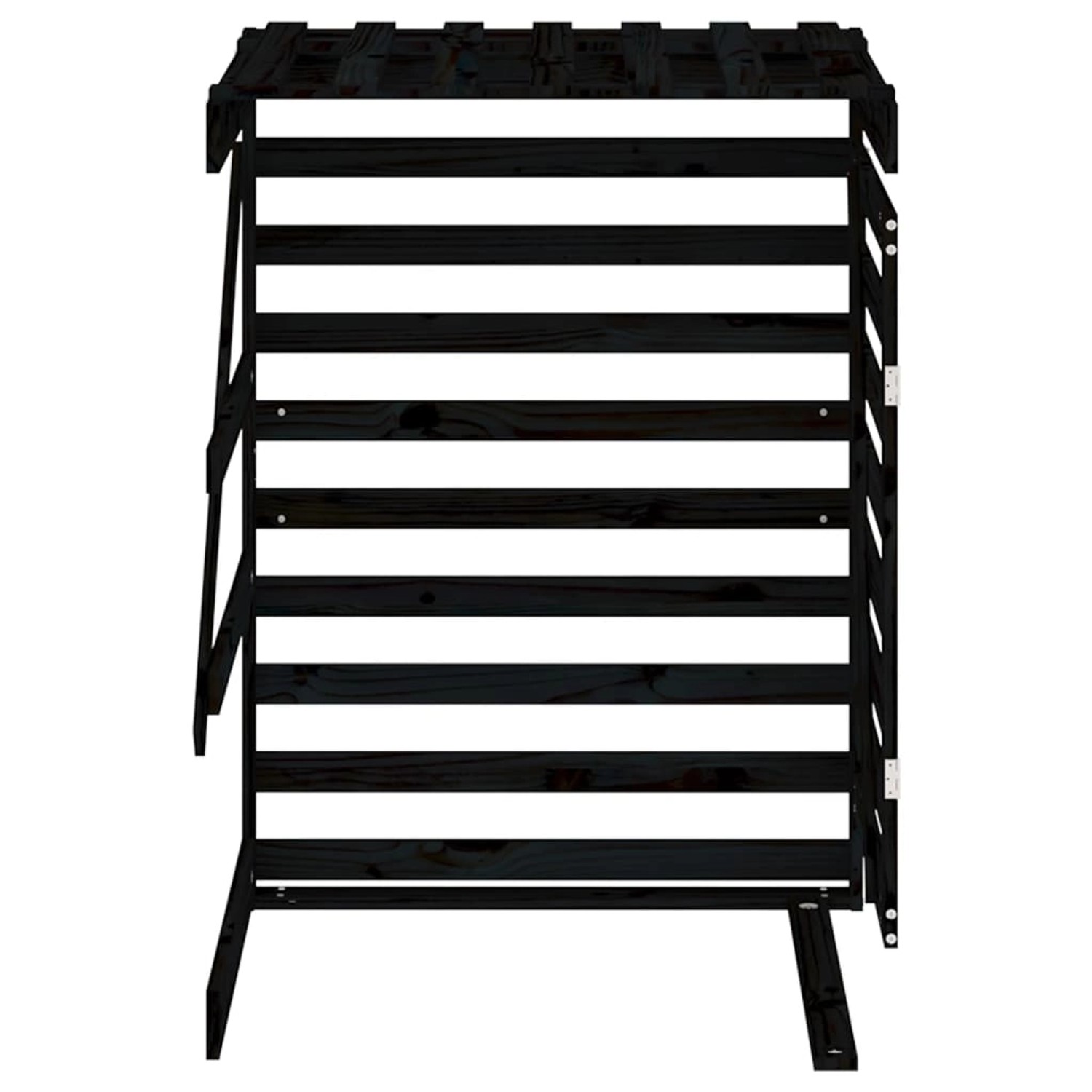 VidaXL Erweiterung für Mülltonnenbox, schwarz, aus Kiefernholz. Zubehör für Ordnungssysteme im Garten.