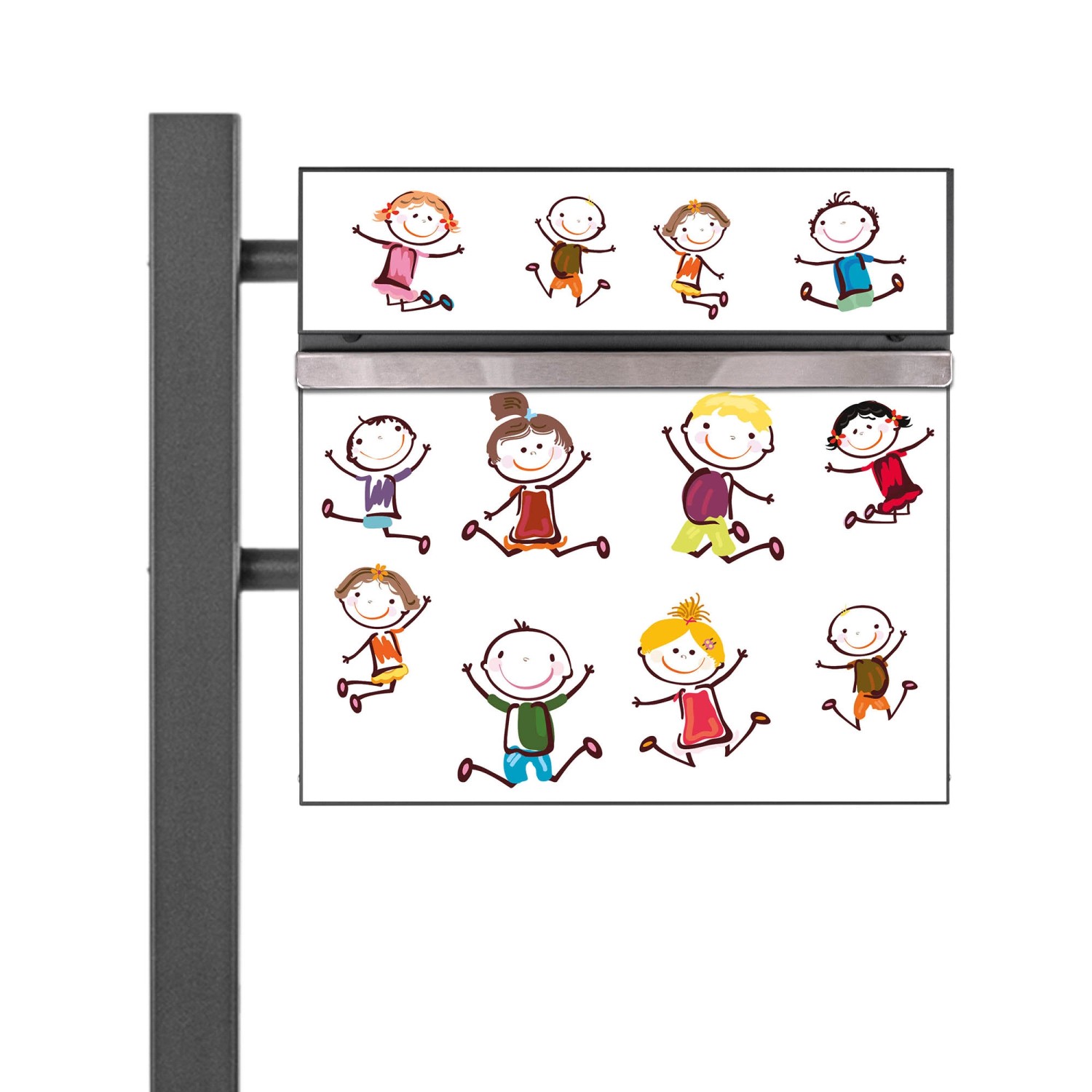 Banjado Standbriefkasten Anthrazit 45x120x16.5cm Groß Inkl. Montagematerial günstig online kaufen