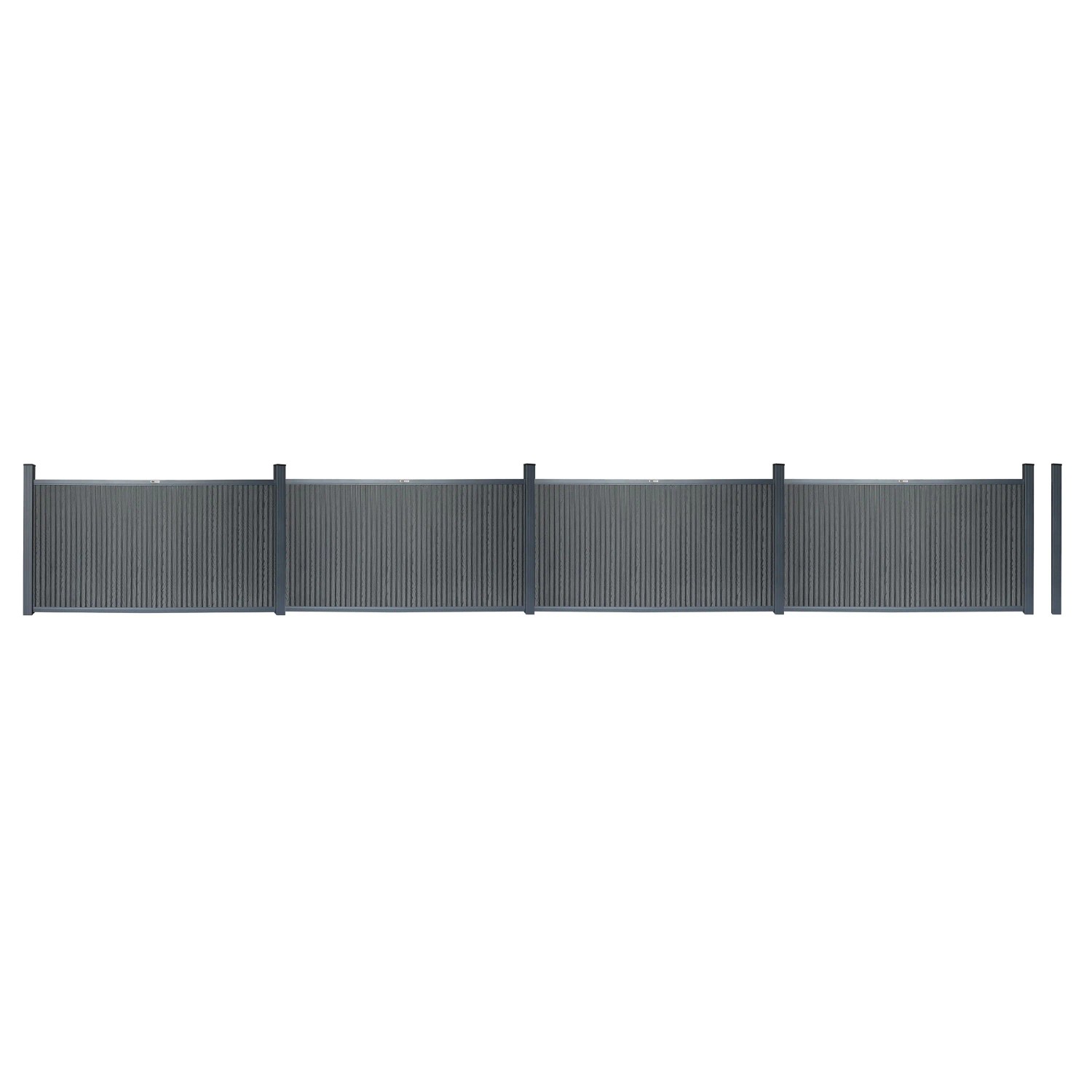 Home Deluxe WPC-Sichtschutzzaun Callado Premium 2 Elemente 115x 383 cm Anthrazit