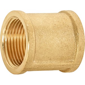 Messing Gewindemuffe 24,1 mm (Rp 3/4) zur Rohrverbindung in Heizung und Sanitär.