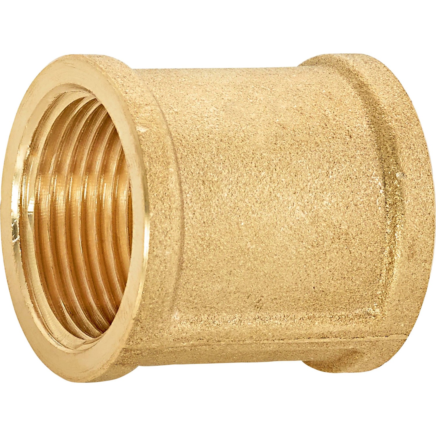 Messing Gewindemuffe 24,1 mm (Rp 3/4) zur Rohrverbindung in Heizung und Sanitär.