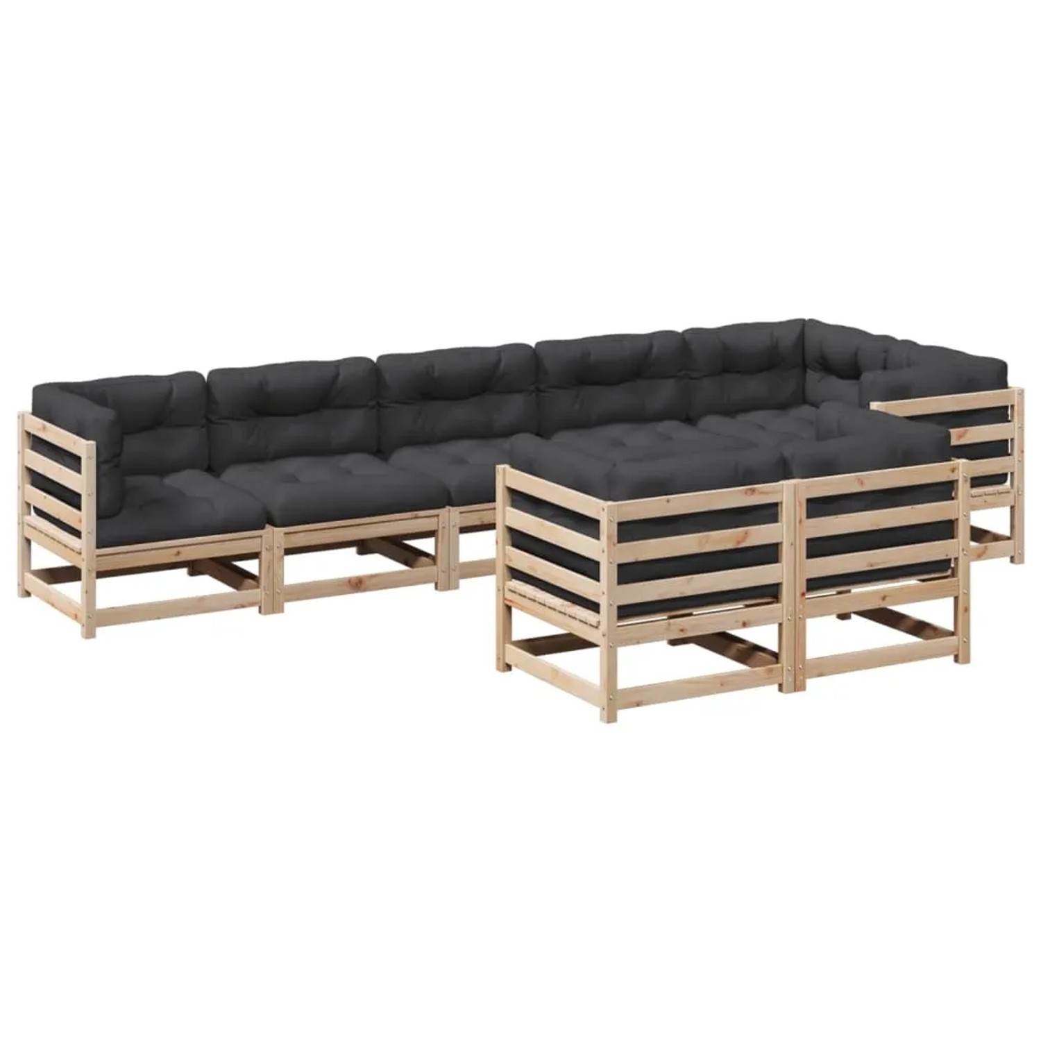 vidaXL 8-Tlg Garten-Sofagarnitur mit Kissen Massivholz Kiefer 3299504 günstig online kaufen