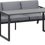 4-teilige Lounge- und Esstischgruppe Tamworth in Anthrazit-Grau mit Sofa, Sesseln und Tisch.