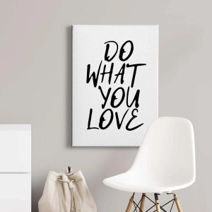 Modernes Bricoflor Leinwand Bild mit Spruch "Do What You Love" in Schwarz-Weiß für Wohnzimmer und Büro.