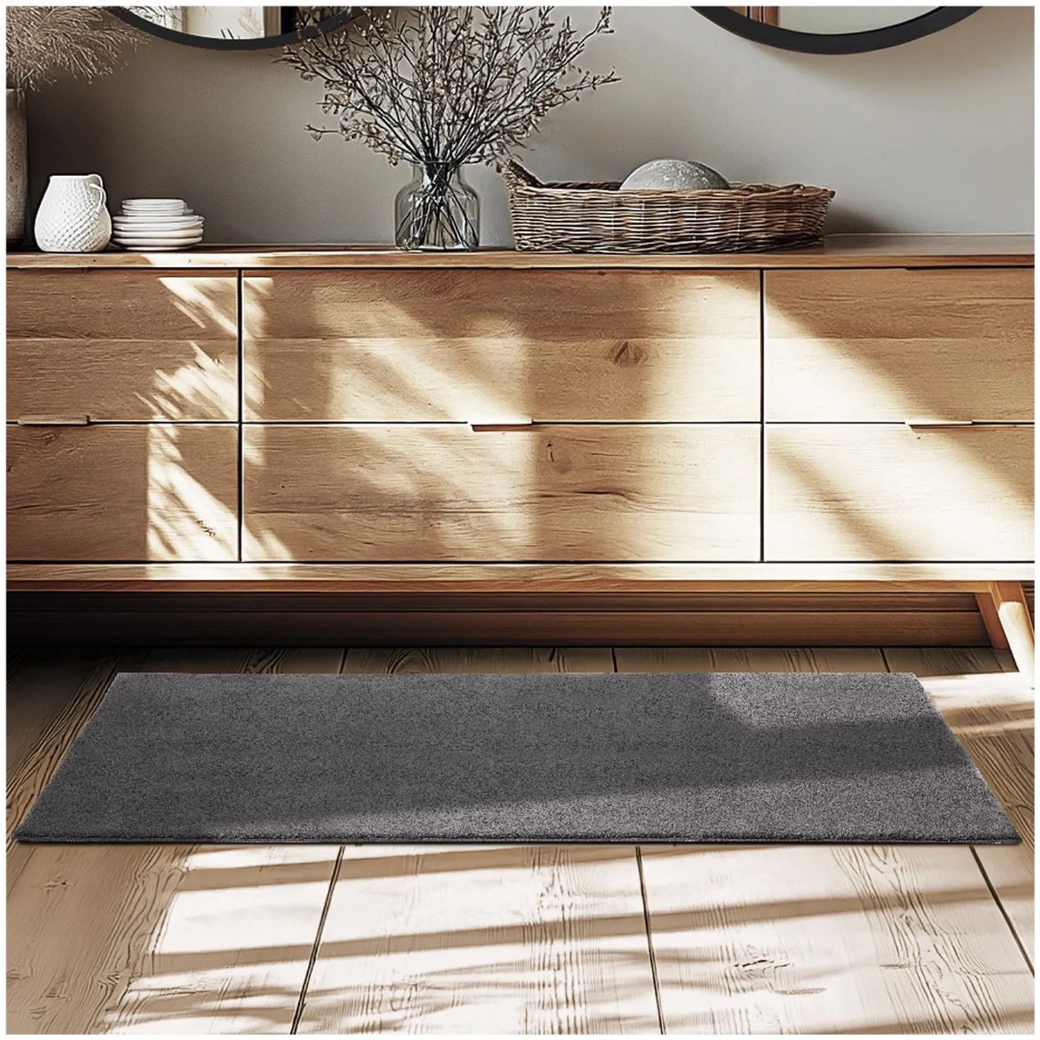 Tectake Kurzflorteppich Soft Zone Verschiedene Größen und Farben Flauschige Oberfläche  1630 G M² Florgewicht 60 x 110 cm 60 x 110 x 1 50 cm Beige