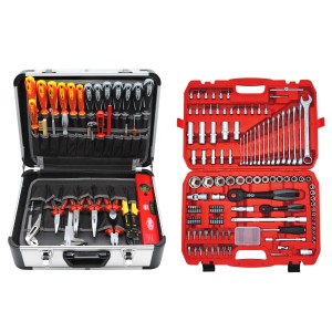 Famex Werkzeugkoffer Professional, 125-teilig, gefüllt mit Werkzeugset für Heimwerker und Profis.