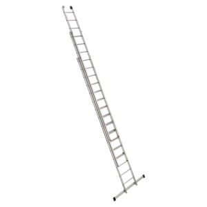 Euroline Premium 303 Schiebeleiter, 3-teilig mit 16 Sprossen, aus Aluminium.