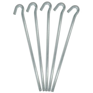 5 silberne AMANKA Dreikant Zelt Heringe, 230x6mm, für Camping & Zubehör.