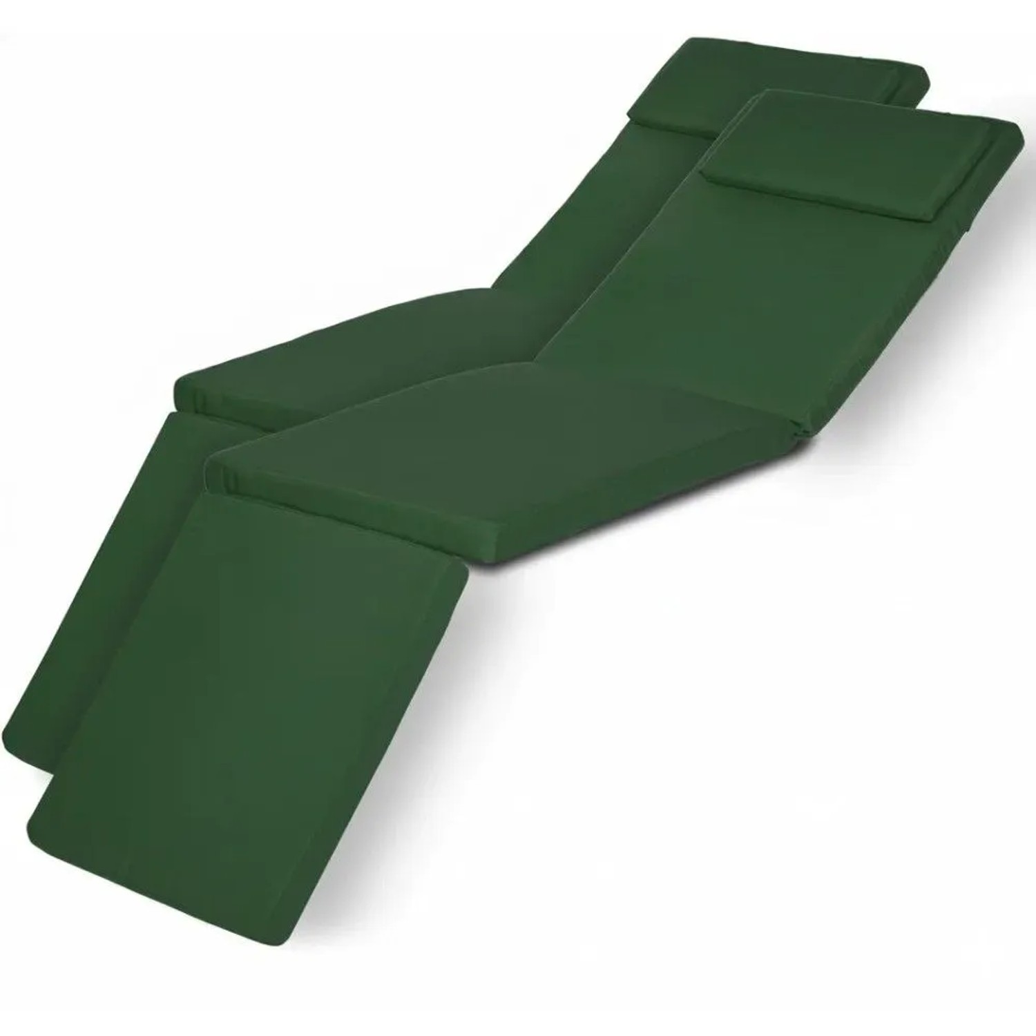 Beautissu Loftlux DC Deckchairauflage 175x45x5cm Dunkelgrün 2tlg