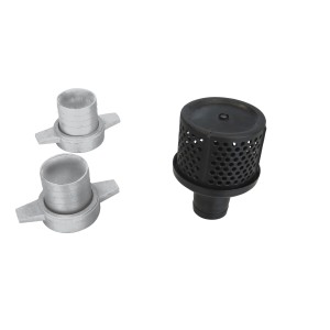Zubehör für Einhell Benzin-Wasserpumpe GC-PW 16: Schlauchadapter und Saugkorb.