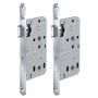 2er Set BASI Zimmertürschloss ES 929 BAD DIN Links Edelstahl, für WC/Bad-Türen.