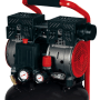 Einhell Kompressor TE-AC 135/24 Silent Plus, ölfrei, mit Manometer und rotem Rahmen.