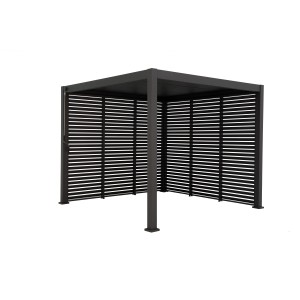 Leco Lamellenwand 123 cm in Anthrazit für Deluxe Lamellenpergola, Zubehör für Lauben & Pavillons.