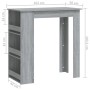 vidaXL Bartisch mit Regal, Grau Sonoma, 102x50x103,5cm, aus Holzwerkstoff.
