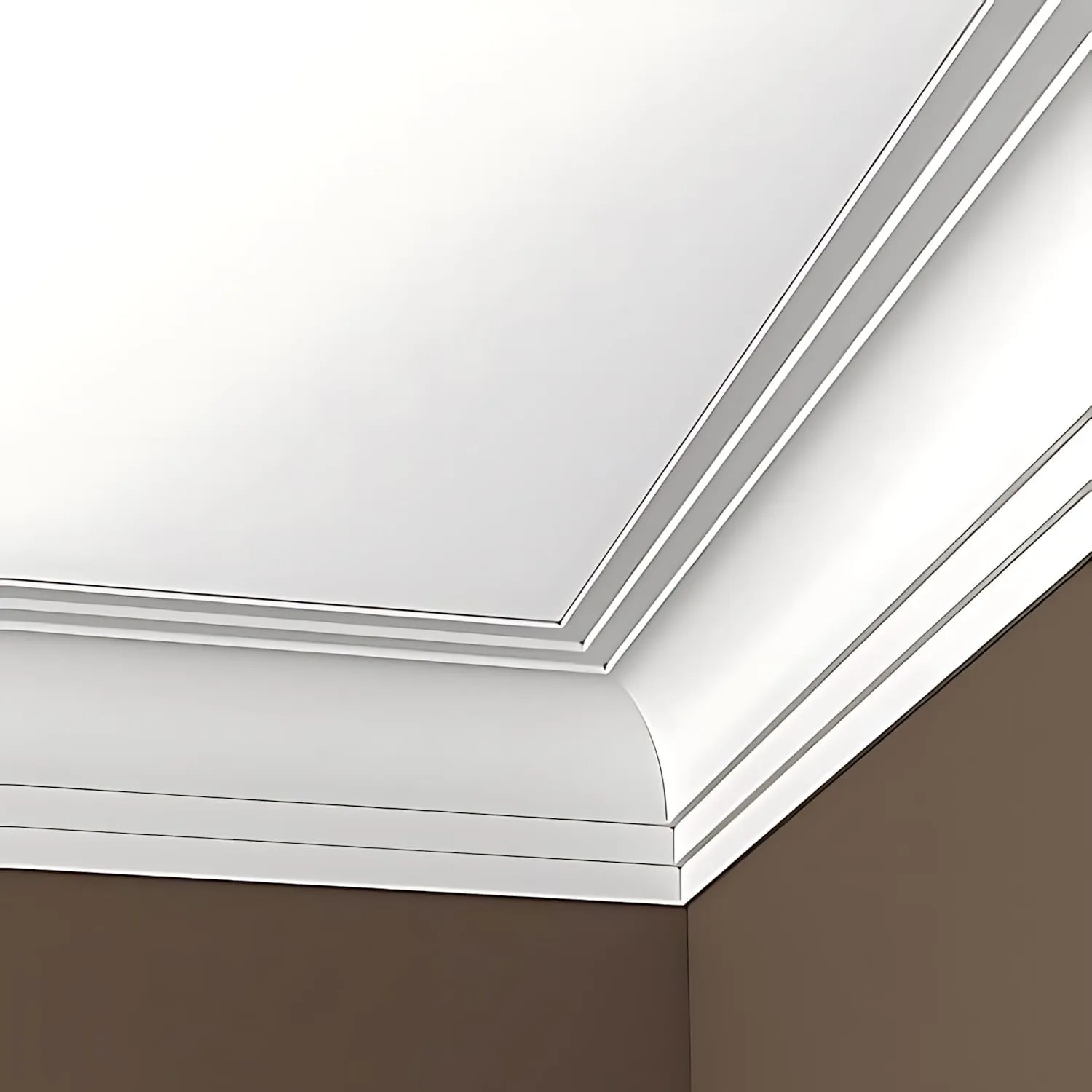 Weiße, flexible PROFHOME Eckleiste aus Polyurethan (200 cm) als Zubehör für Paneele.