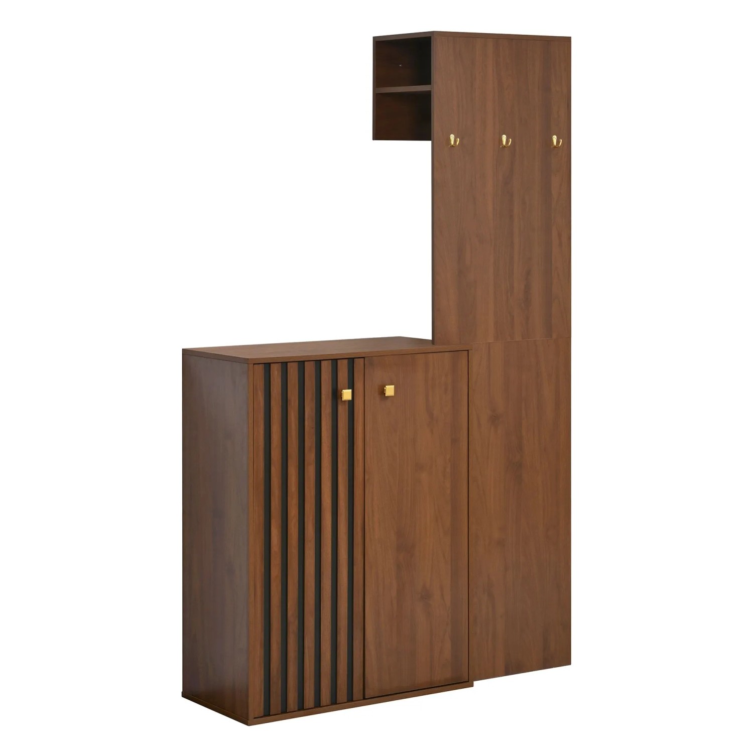 okwish Garderobenset mit Stauraum und Schuhschrank Flur 115x38x191cm Braun