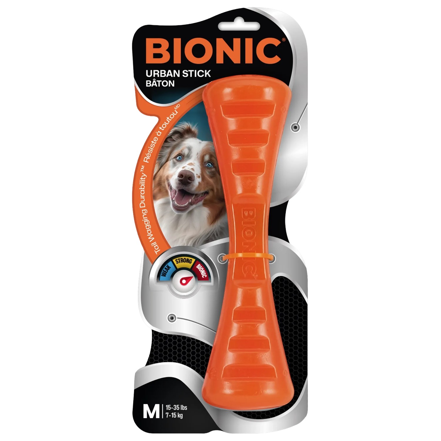 Bionic Hunde-Kauspielzeug Urban Stick 23 cm Orange