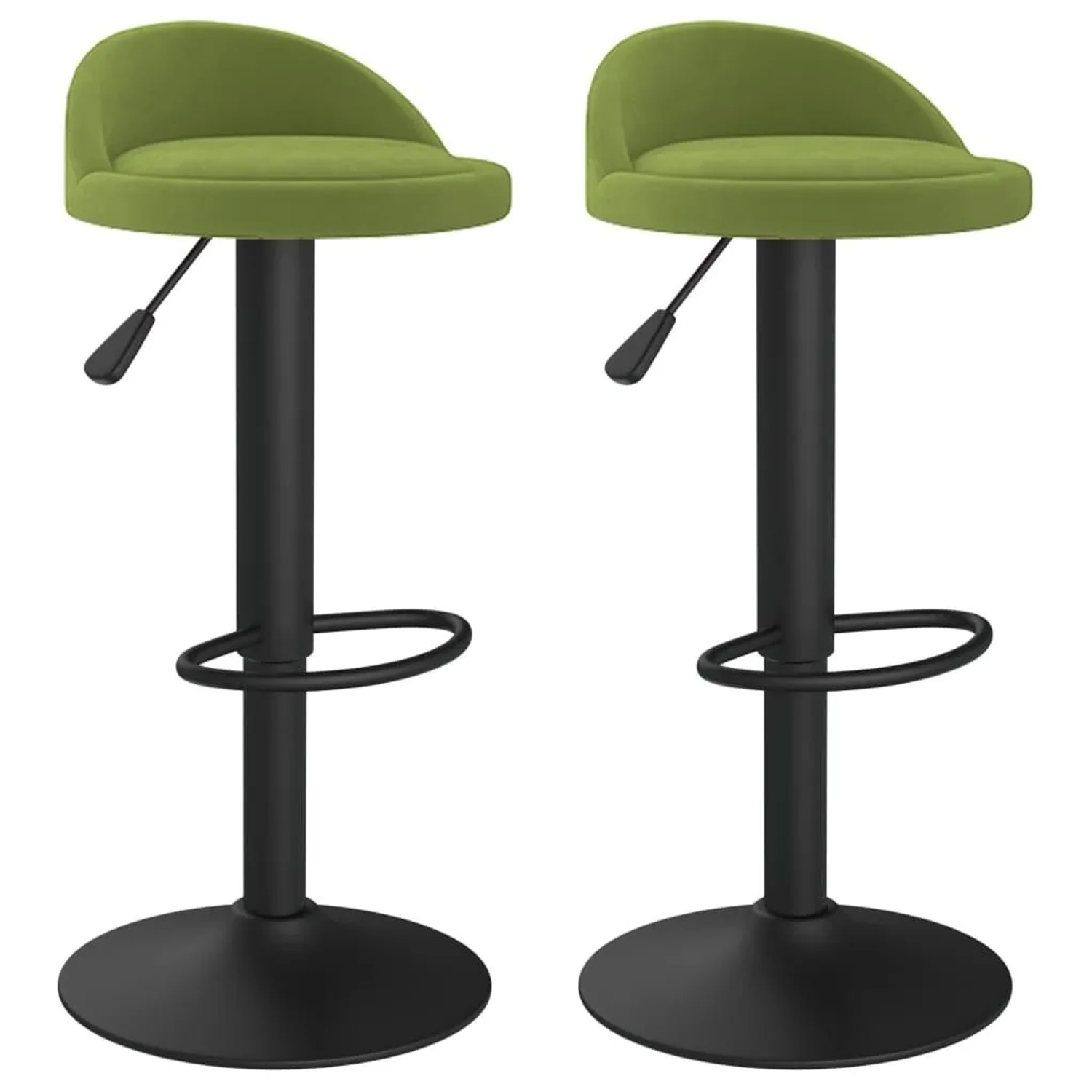 vidaXL Barhocker 2 Stk Hellgrün Samt 333603