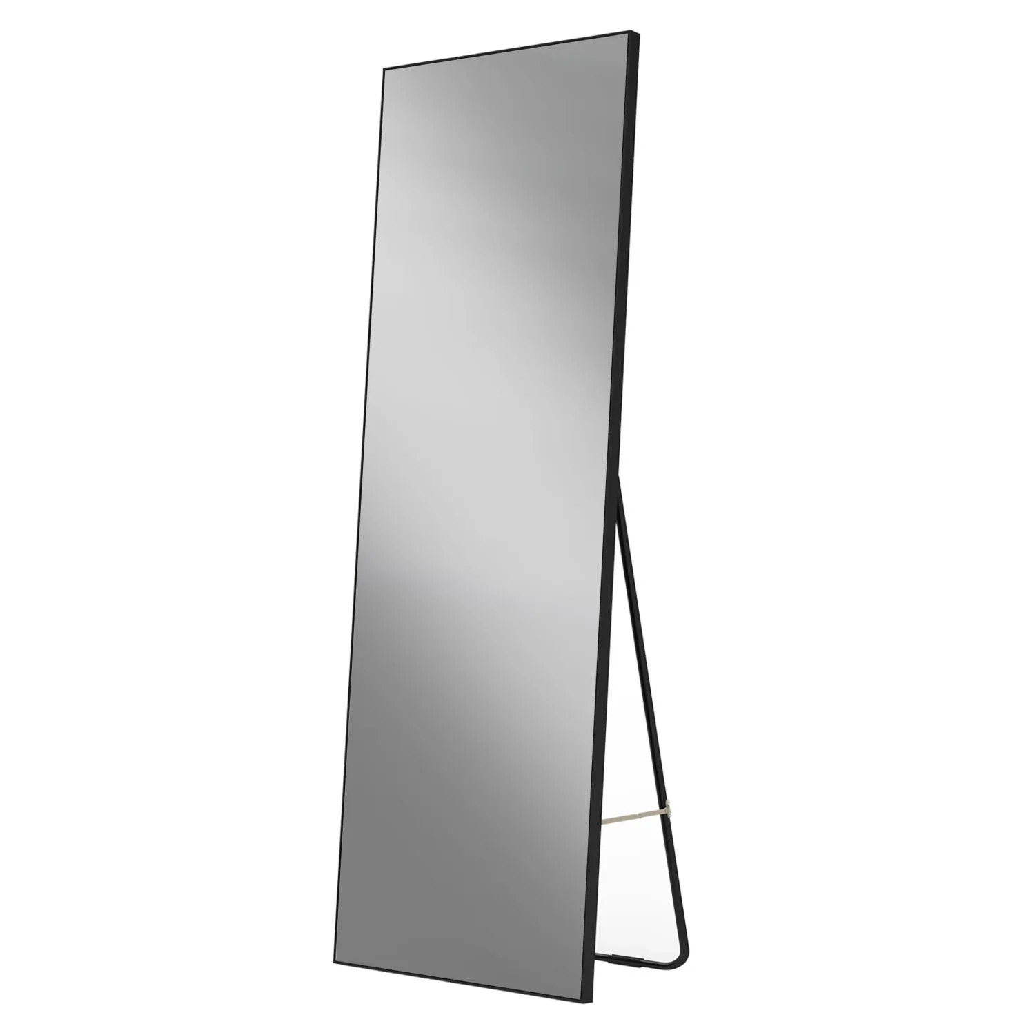 Aica Sanitär Ganzkörperspiegel Schwarz Aluminum 50L x 160H cm 2in1 Standspiegel Hängespiegel mit Explosionsgeschutz