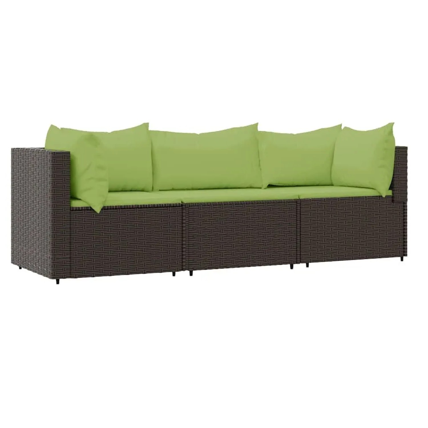 vidaXL 3-Tlg Garten-Lounge-Set mit Kissen Braun Poly Rattan 319830