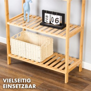 KARAT Bambus Standregal Ohio mit 4 Etagen, ideal als Badregal oder Bücherregal.