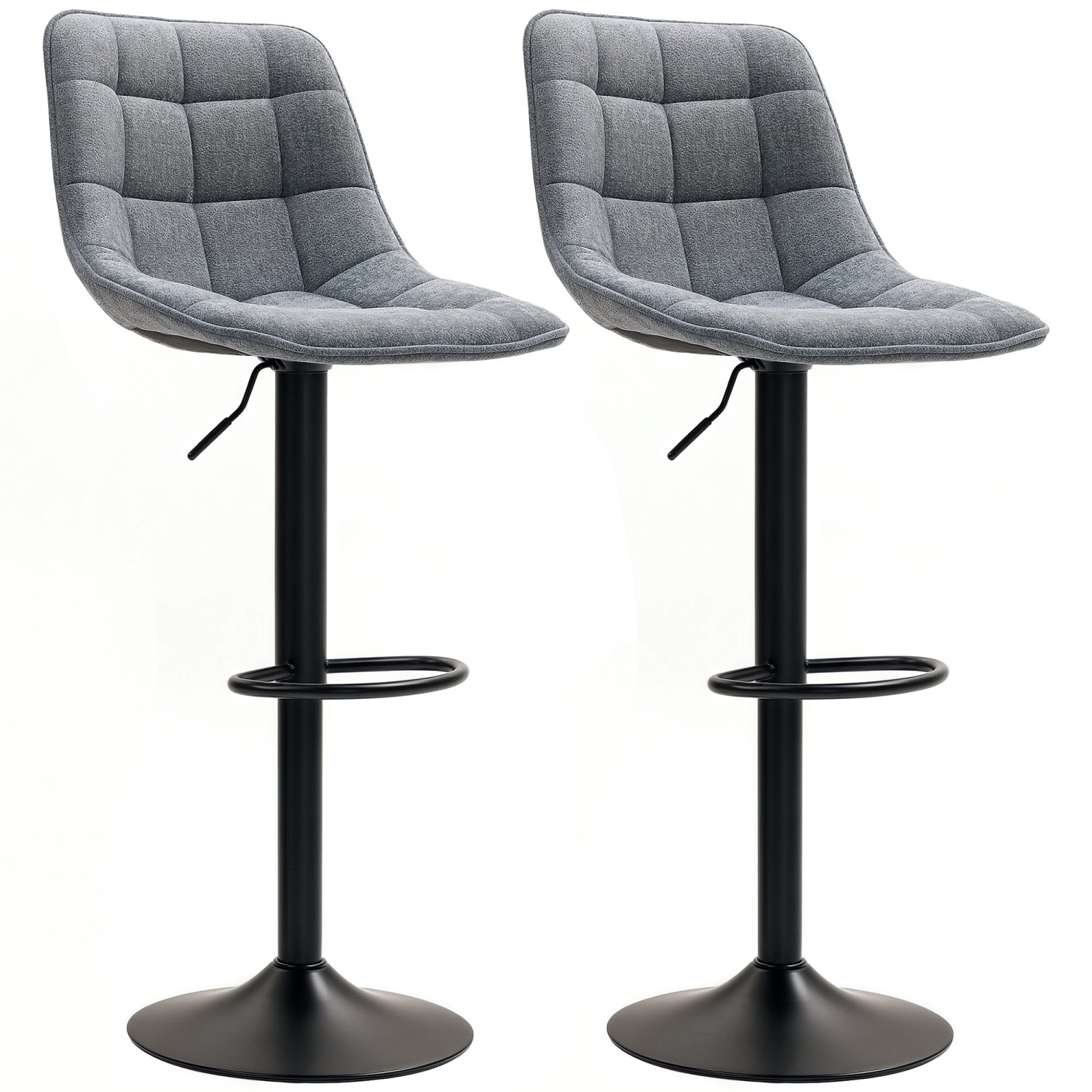 HOMCOM Barhocker Polyester Dunkelgrau 53L x 47B x 96-117H cm
