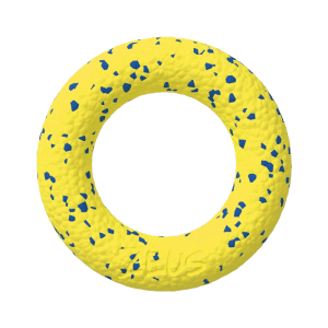 Zeus Hundespielzeug Nitro Ring, Ø 16cm, gelb-blau, robustes Wasserspielzeug für Hunde.