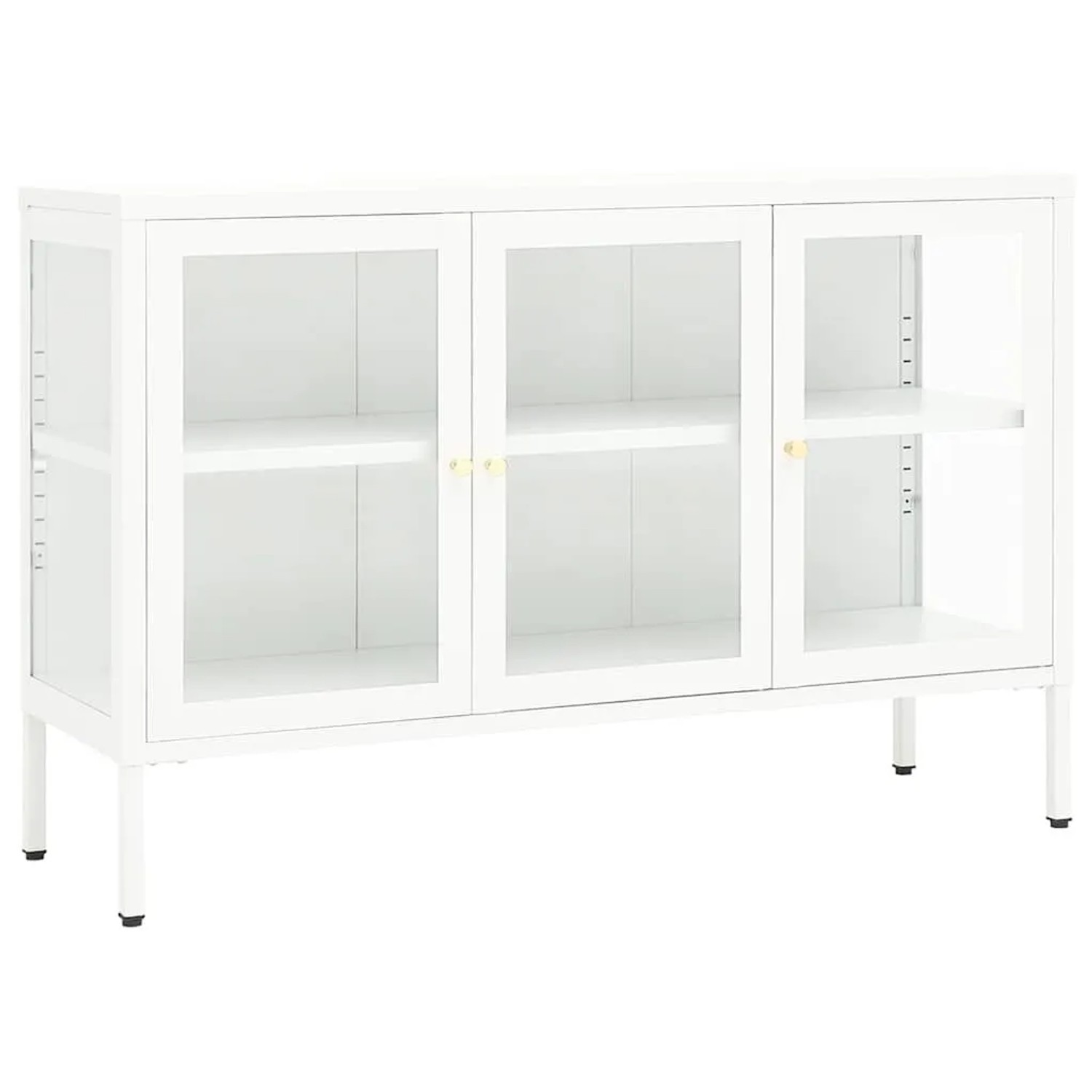 Thumbnail - vidaXL Sideboard Weiß 105x35x70 cm Stahl und Glas 336068