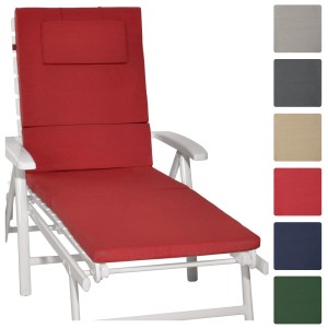 Rote Beautissu Rollliegenauflage Loft RL 200x60x5cm für Gartenliege.