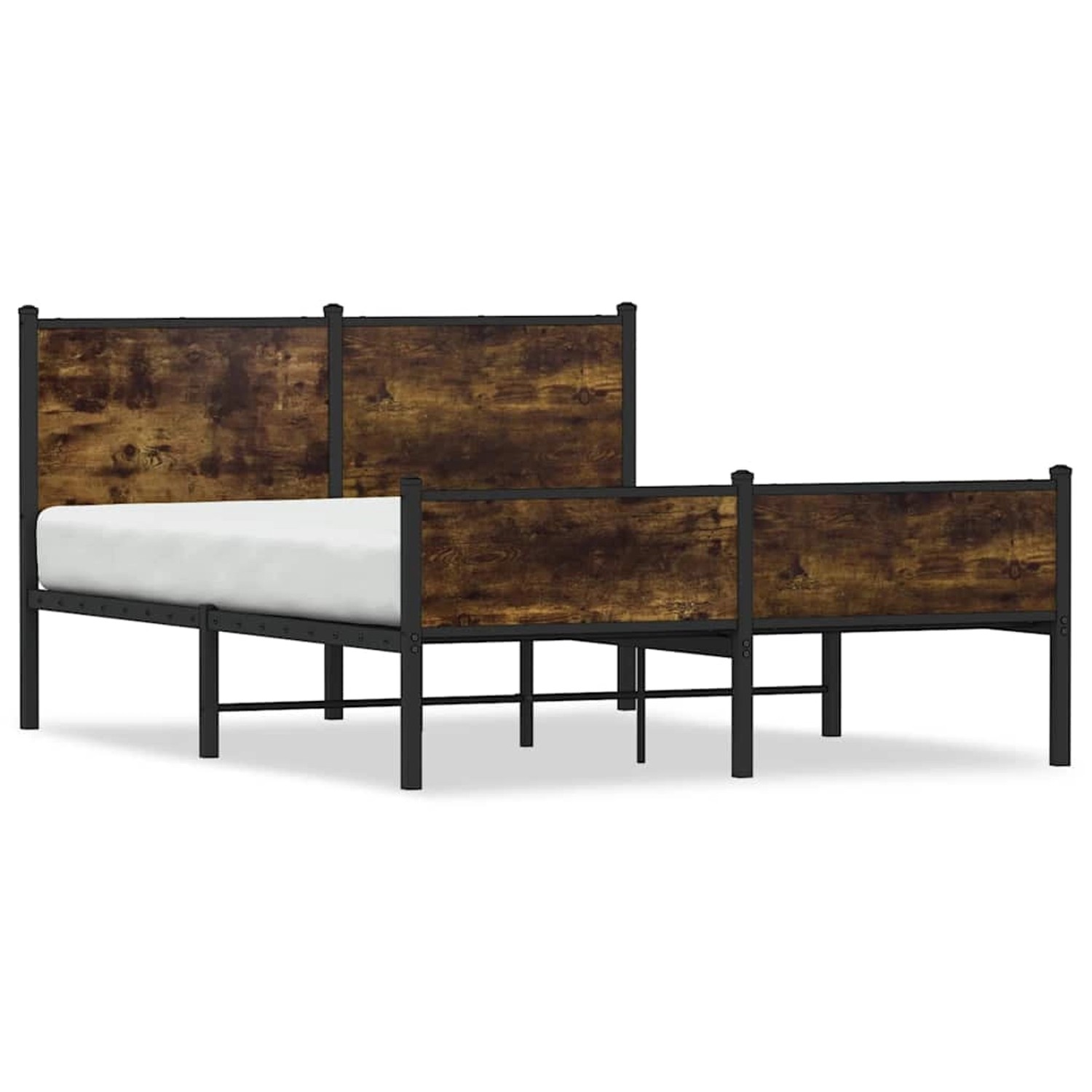 vidaXL Metallbett ohne Matratze Räuchereiche 150x200 cm 3301385 günstig online kaufen