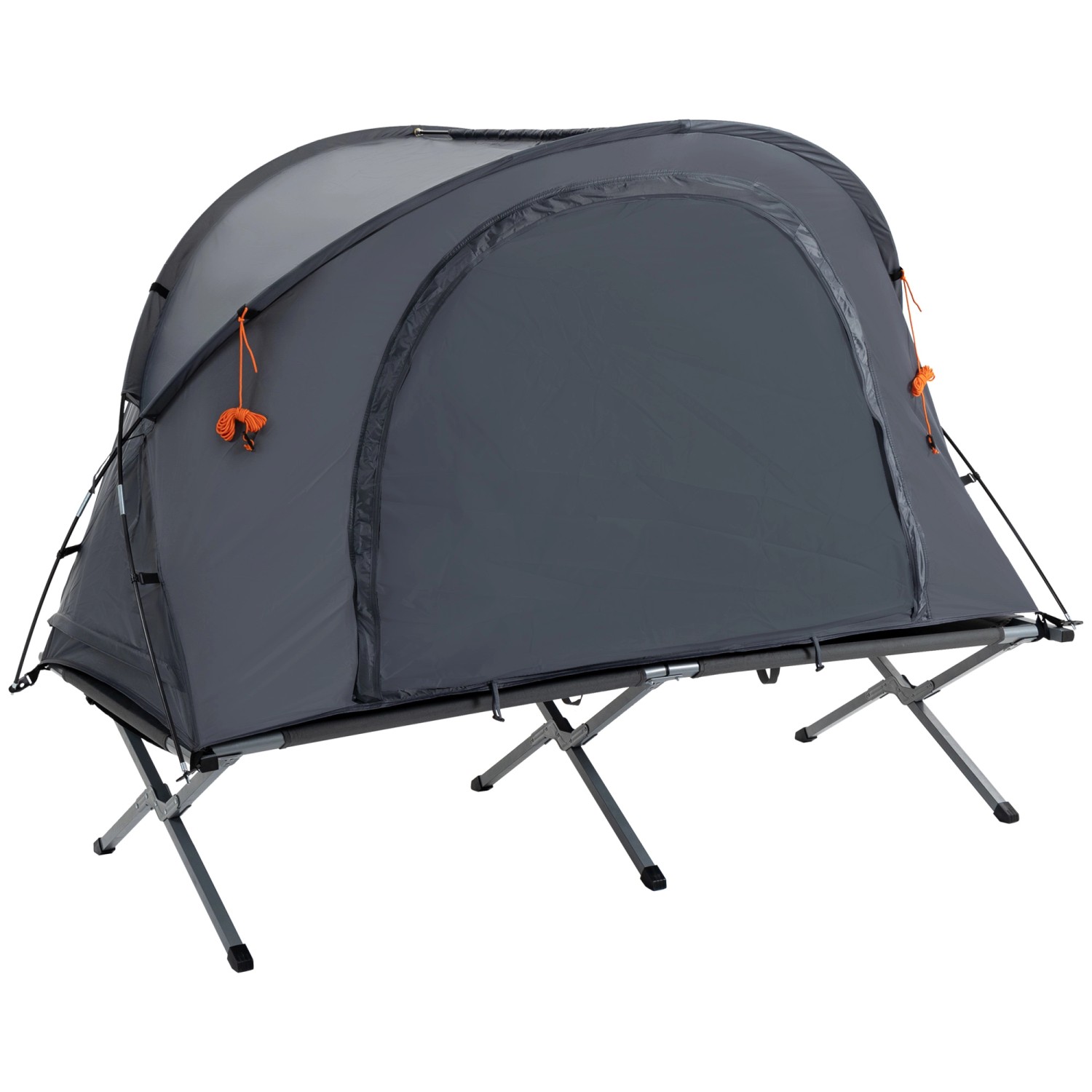 Outsunny Feldbett Polyester Oxford Aluminium Glasfaser Grau 200L x 86B x 147Hcm